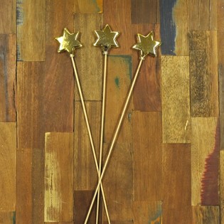 ESTRELA DE NATAL EM VARETAS - DOURADO (6 un.)