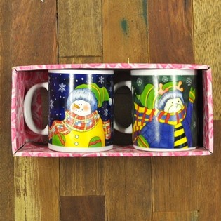 Conjunto de 2 Canecas de Natal em Caixa de Luxo