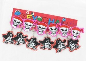 PORTA-CHAVES PIRATA COM GLITTER (12 un.)