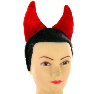 TIARA DE PELUCHE COM ORELHAS DE DIABO (12 un.)