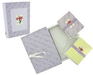 Livro com Cart&otilde;es de Boas-Festas - Modelo Flores (2 un.)