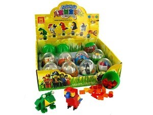 BLOCOS DE CONSTRU&Ccedil;&Atilde;O BRICKS EM BOLA SURPRESA (12 un.)