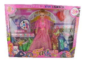 BONECA COM ROUPAS E ACESSÓRIOS