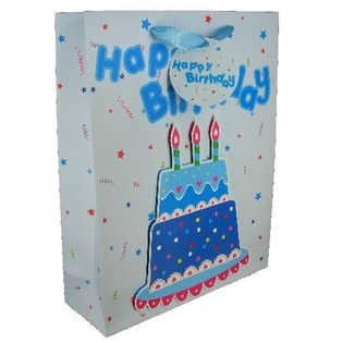 SACO DE EMBALAGEM - HAPPY BIRTHDAY AZUL (12 unid.)