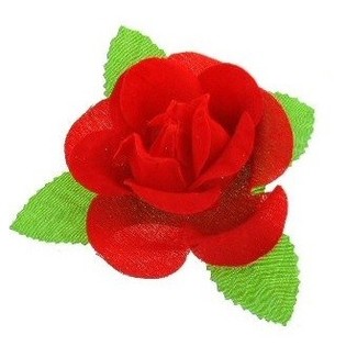CORSAGE - ROSA COM FOLHA (24 un.)