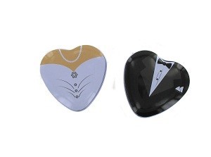 Caixinhas de Metal para Casamento em Forma de Cora&ccedil;&atilde;o (10 un.)