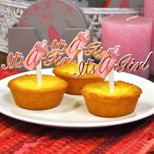 Toppers de Cupcake Nascimento - It's a Girl (12 unid.)