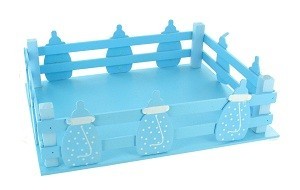 Caixote Decorativo Azul com Biber&otilde;es (2 un.)