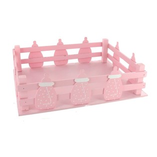 Caixote decorativo rosa com biber&otilde;es