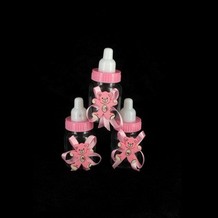 BIBER&Atilde;O DECORATIVO COR-DE-ROSA COM URSINHO (12 un.)