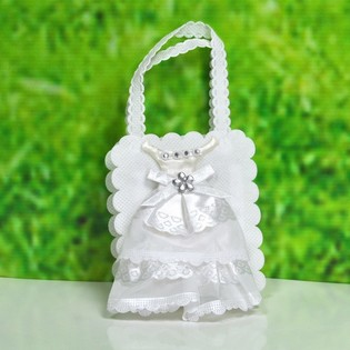 Saco de Casamento para Lembran&ccedil;as - Modelo Vestido de Noiva (12 un.)