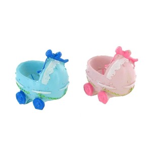 Topper para Bolo de Nascimento - Carrinho de Beb&eacute; - Rosa/Azul (2 un.)