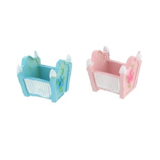 Topper de bolo nascimento - Ber&ccedil;o - Rosa/Azul (2 ud.)