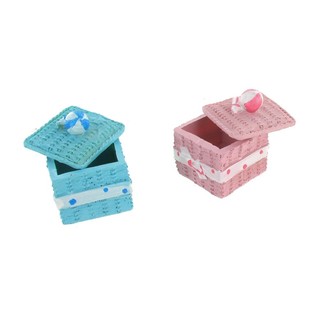 Caixinha de Armazenamento Decorativa - Rosa/Azul (2 un.)