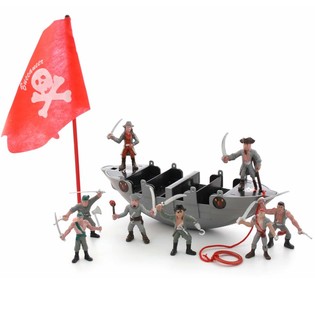 Barco de piratas com piratas em saco