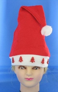 GORRO DE NATAL LUMINOSO COM &Aacute;RVORE DE NATAL VERMELHA (12 un.)