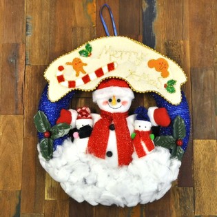 Pendurante de Porta de Natal Grande em Tecido