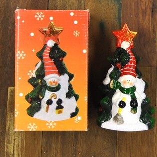 Suporte para Vela de Ch&aacute; Modelo &Aacute;rvore de Natal com Figura (4 un.)