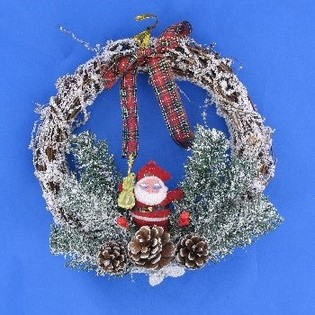 Pequeno Pendente de Porta de Natal de Luxo com Efeito Neve