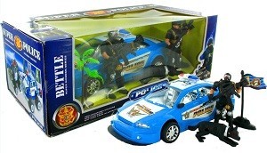 Set de Brinquedos da Pol&iacute;cia com Carro de Fric&ccedil;&atilde;o e Figuras