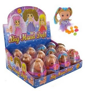 Boneco com doces em ovo surpresa (12 unid.)
