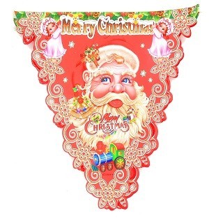 Bandeirinhas de Natal Pai Natal (10 un.)