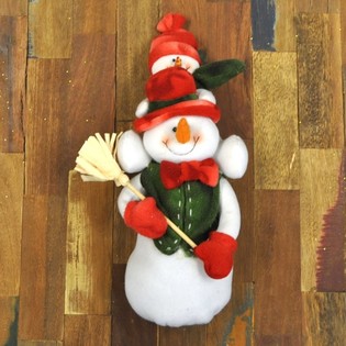 BONECO DE NEVE DE PELUCHE COM BEB&Eacute; DE NEVE NOS OMBROS 38 CM (1 un.)