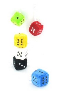 Dados Pequenos de Pel&uacute;cia com Ventosa (24 un.)