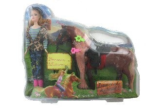 Boneca com Cavalo Conjunto de Brinquedo