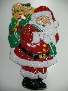 PAINEL DECORATIVO GRANDE - PAI NATAL COM SACO DE PRESENTES (2 un.)