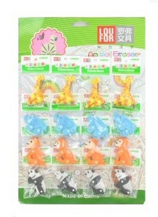 Borrachas de Animais em Cartão (16 un.)