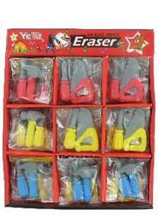BORRACHAS EM FORMA DE FERRAMENTAS EM EXPOSITOR (36 un.)