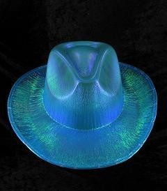 CHAP&Eacute;U DE COWBOY COM GLITTER - AZUL (6 un.)