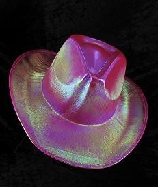 CHAP&Eacute;U DE COWBOY COM GLITTER - ROSA (6 un.)