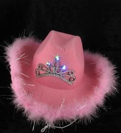CHAP&Eacute;U DE COWBOY COM LUZ - ROSA (6 un.)