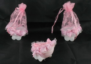 CARRINHO DE BEB&Eacute; DECORATIVO - ROSA BEB&Eacute; (20 un.)