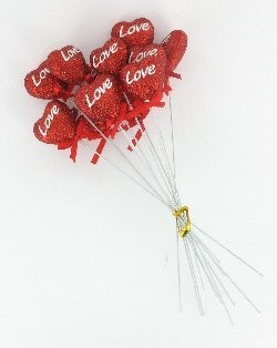 CORA&Ccedil;&Atilde;O DECORATIVO LOVE COM BRILHOS (12 unid.)