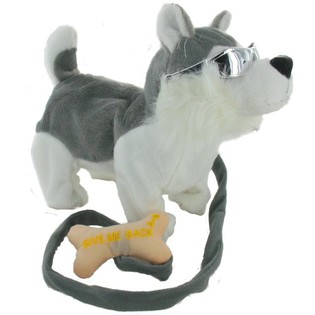 C&atilde;o de brinquedo que anda com trela | Peluche interativo