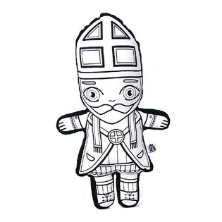 Bonecos de pel&uacute;cia para colorir Sinterklaas e Zwarte Piet (10 un.)