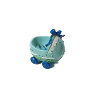 Topper de Bolo de Nascimento - Carrinho de Bebé - Azul (2 un.)