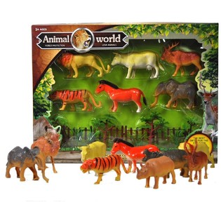 Conjunto de Figuras de Animais Selvagens em Caixa