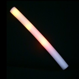 Bast&atilde;o de Espuma LED Monocrom&aacute;tico - Stick de Festa - Laranja (24 un.)