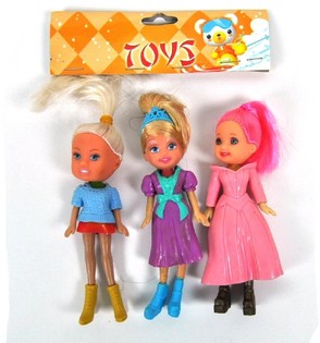 Saco com 3 Mini Bonecas (Pack de 10)