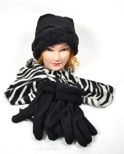Conjunto de micropolar 3 pe&ccedil;as preto/branco