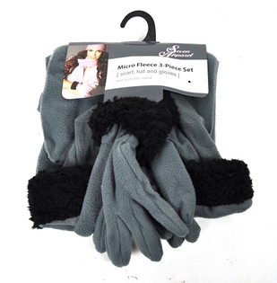 Conjunto de Micro-polar de 3 Peças Cinzento