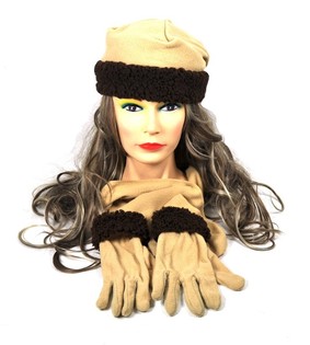 Conjunto de micro-polar de 3 pe&ccedil;as bege