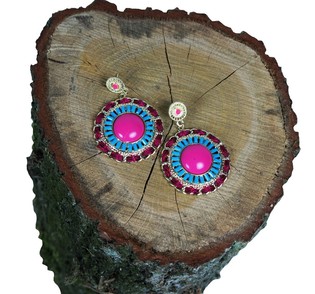 Brincos estilo Ibiza cores mistas (1 un.)