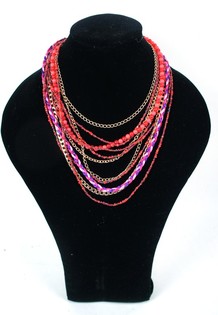 Colar Estilo Ibiza Vermelho/Roxo (1 un)