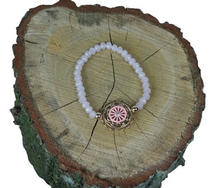 Pulseira Rosa Estilo Ibiza com Pingente (1 un)