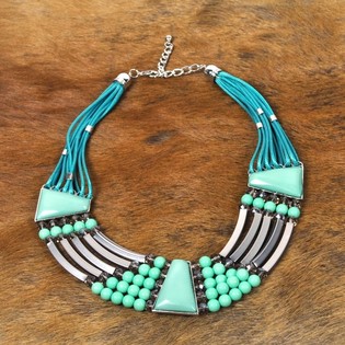 Colar de Luxo Estilo Ibiza Turquesa (1 un.)